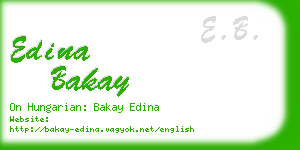 edina bakay business card